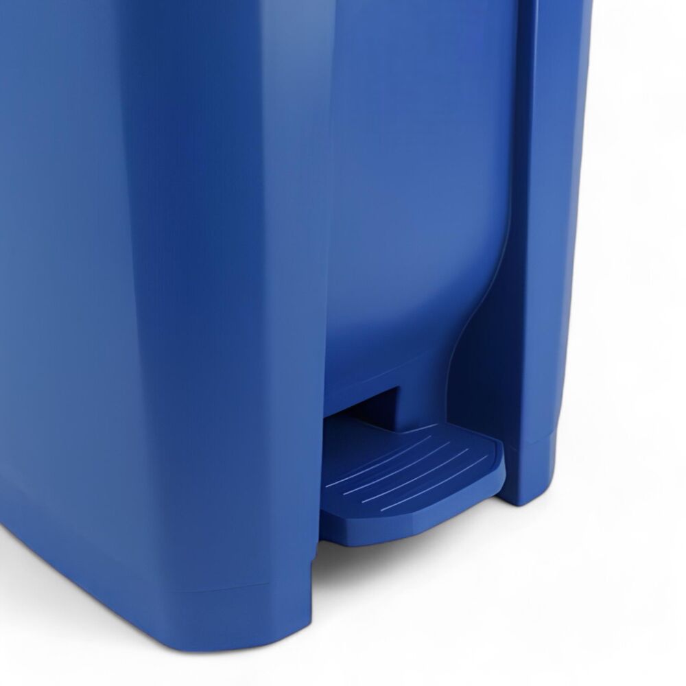 Lixeira Plástica com Pedal 50L Azul Grande Áreas Externas - Nobre