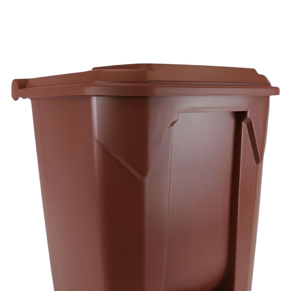 Lixeira Plástica com Pedal 50L Marrom Grande Áreas Externas - Nobre