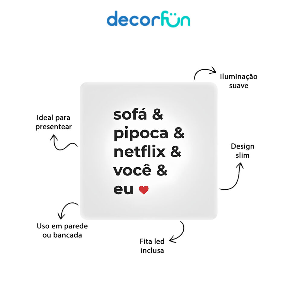 Luminária Slim Box LED Você & Eu