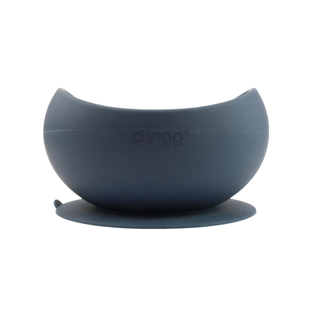 Tigela de Silicone com Ventosa Azul para Bebês – Antimicrobiana