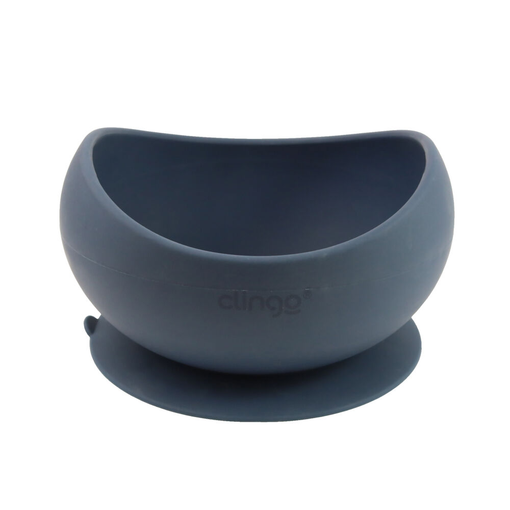 Tigela de Silicone com Ventosa Azul para Bebês – Antimicrobiana