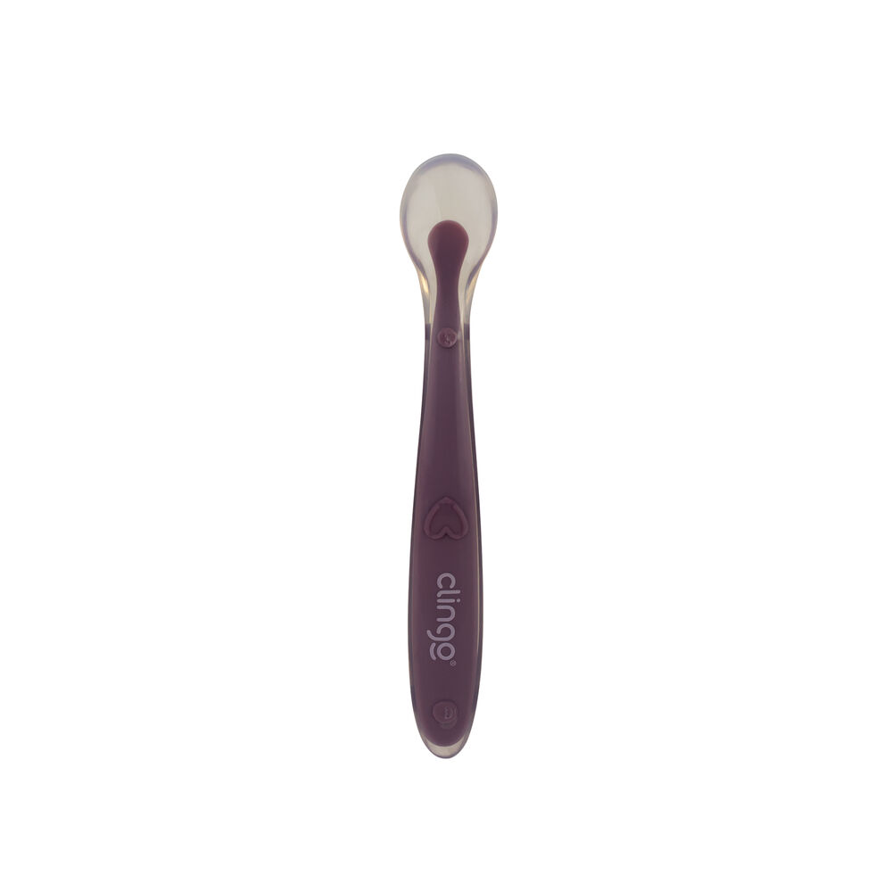 Conjunto com 2 Colheres Infantis Silicone Rose - Clingo