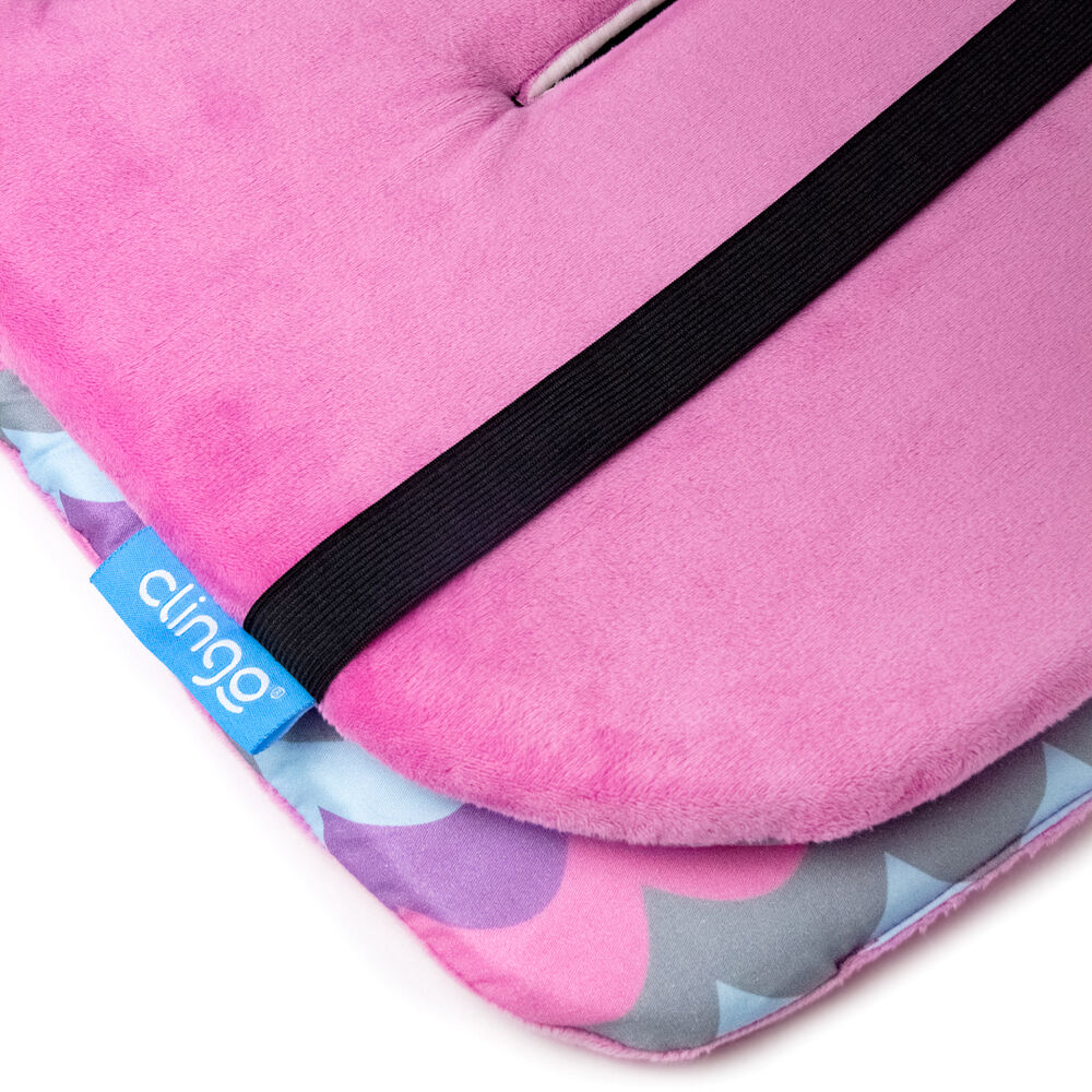 Almofada para Carrinho Memory Foam Reversível Clingo - Waves Pink