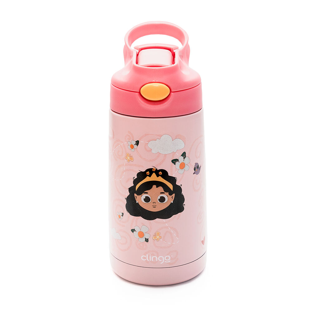 Garrafa Térmica Princesa 350ml Vácuo Isolante com Canudo Silicone