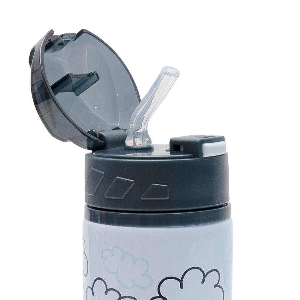Garrafa de Alumínio 580ml Infantil com Canudo Silicone e Bico Ergonômico - Menino