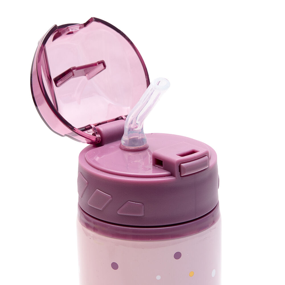 Garrafa de Alumínio 580ml Infantil com Canudo Silicone e Bico Ergonômico - Menina
