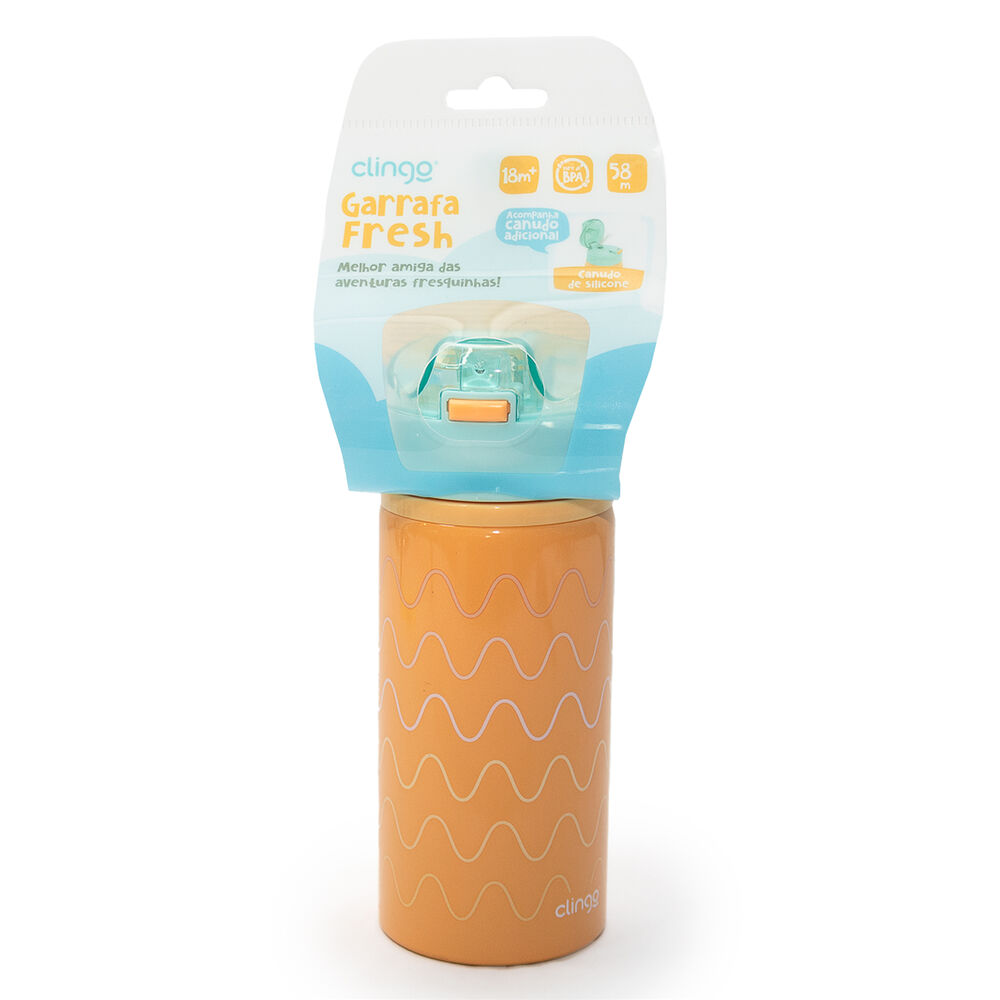 Garrafa de Alumínio 580ml Infantil com Canudo Silicone e Bico Ergonômico - Neutro
