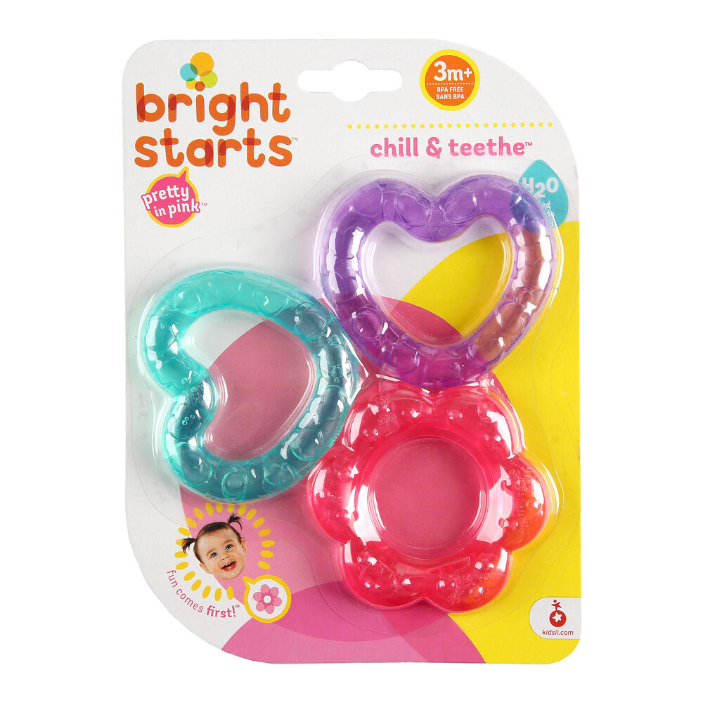 Mordedor Chill & Teethe - Kit 3 Unidades Bright Starts - Alívio para as Gengivas