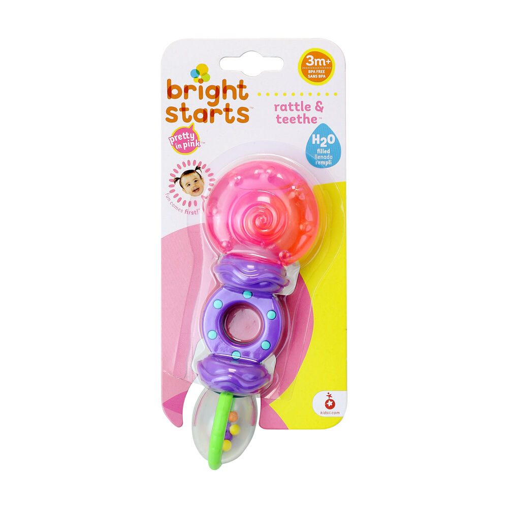 Mordedor Chocalho Rattle & Teethe Bright Starts Texturizado e Livre de BPA