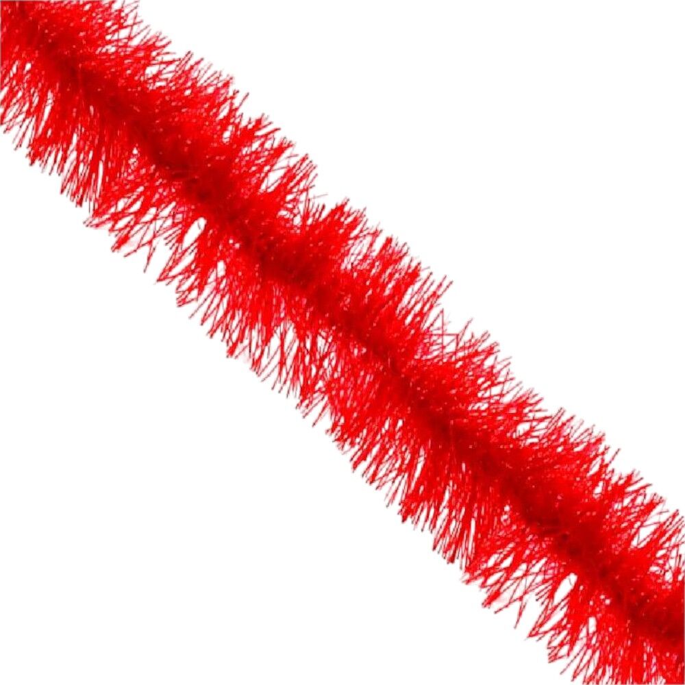 Festão Decoração De Natal Metalizado 2 Metros Cor Vermelho Fino