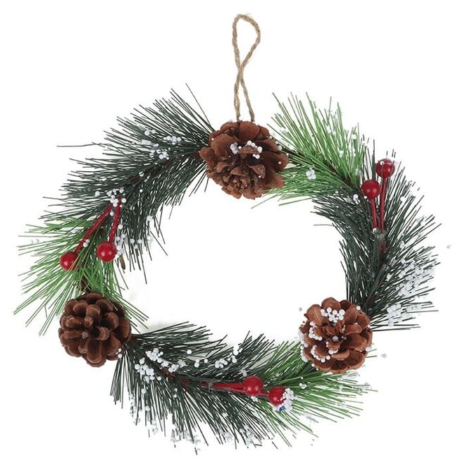Guirlanda Natalina 19cm Decoração Zein com Pinhas