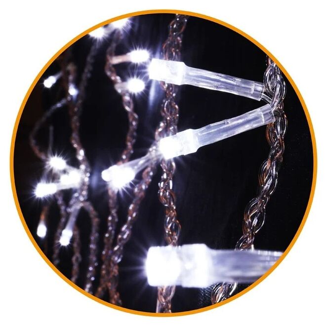 Pisca Pisca Natalino Cascata Cortina 1,5m Branco com 100 Leds
