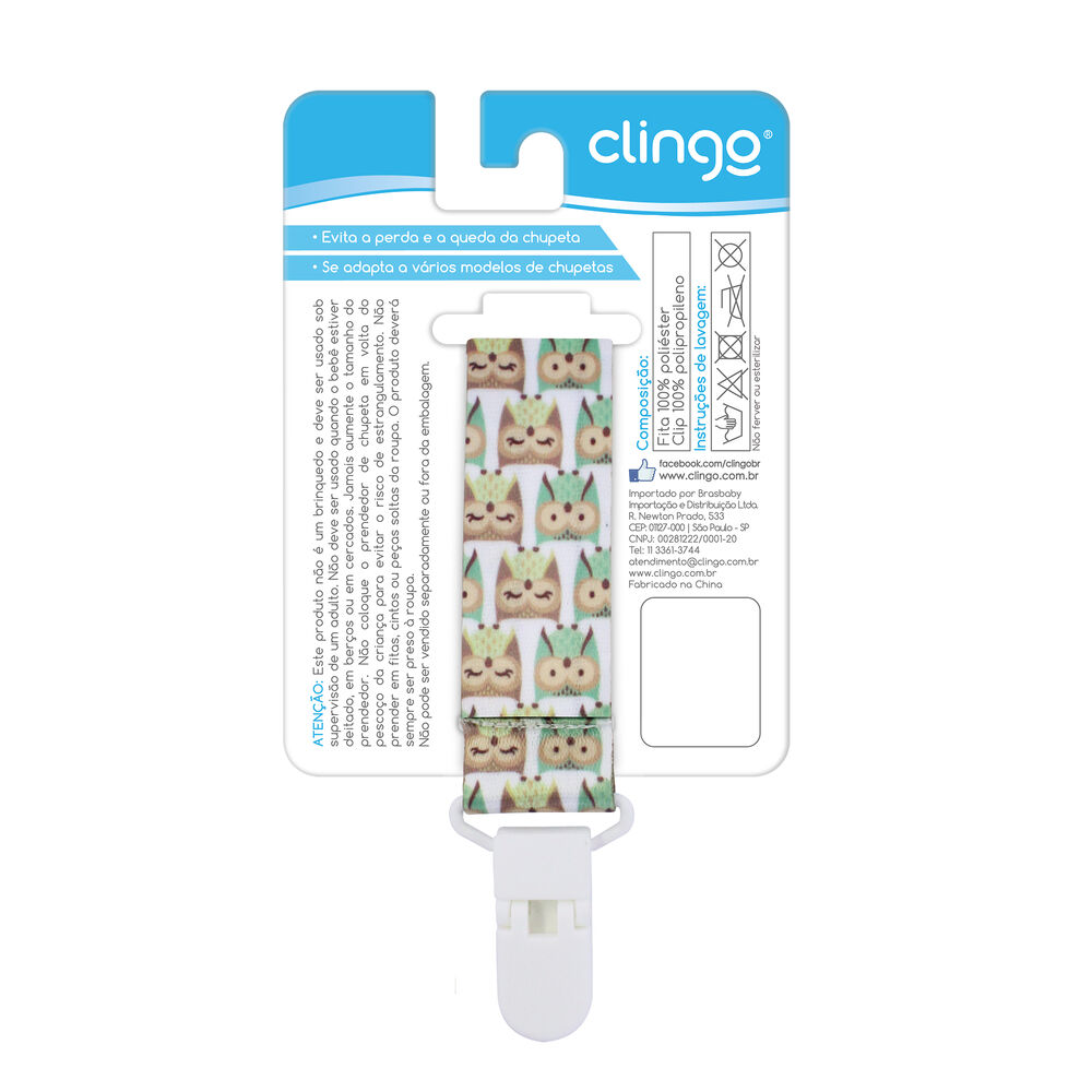 Prendedor de Chupeta Corujas Verde Personalizável com Elástico e Estampa