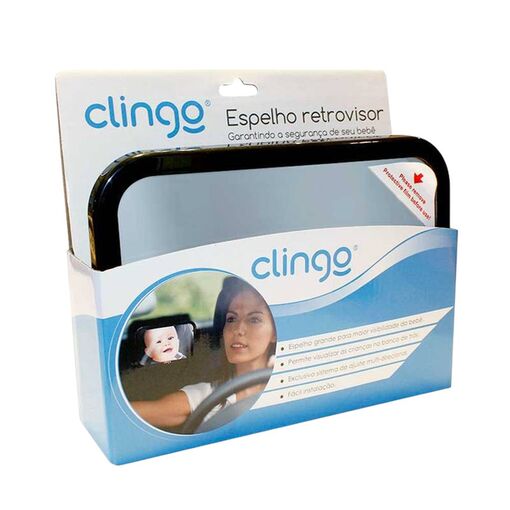 Espelho Retrovisor Retangular Clingo para Carro - Fácil Instalação