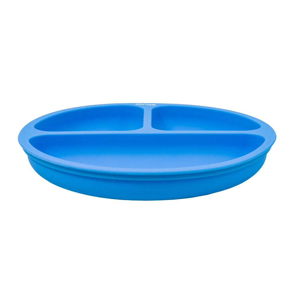 Prato Silicone Com Divisória Colors Azul - Clingo