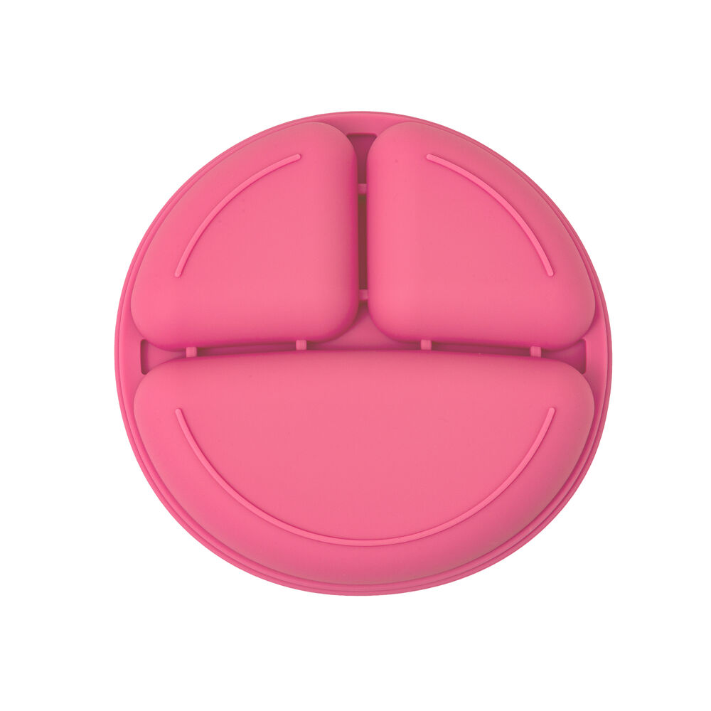 Prato Silicone Com Divisória Colors Rosa - Clingo
