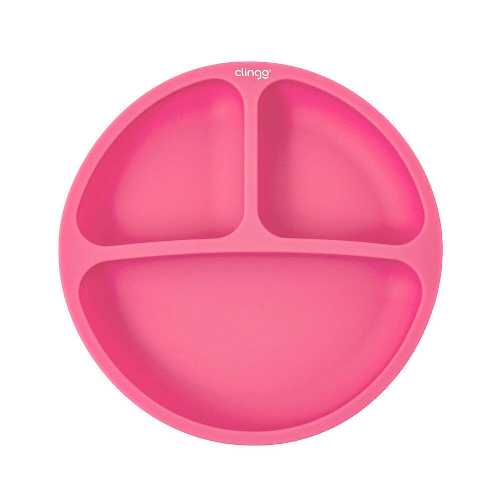 Prato Silicone Com Divisória Colors Rosa - Clingo
