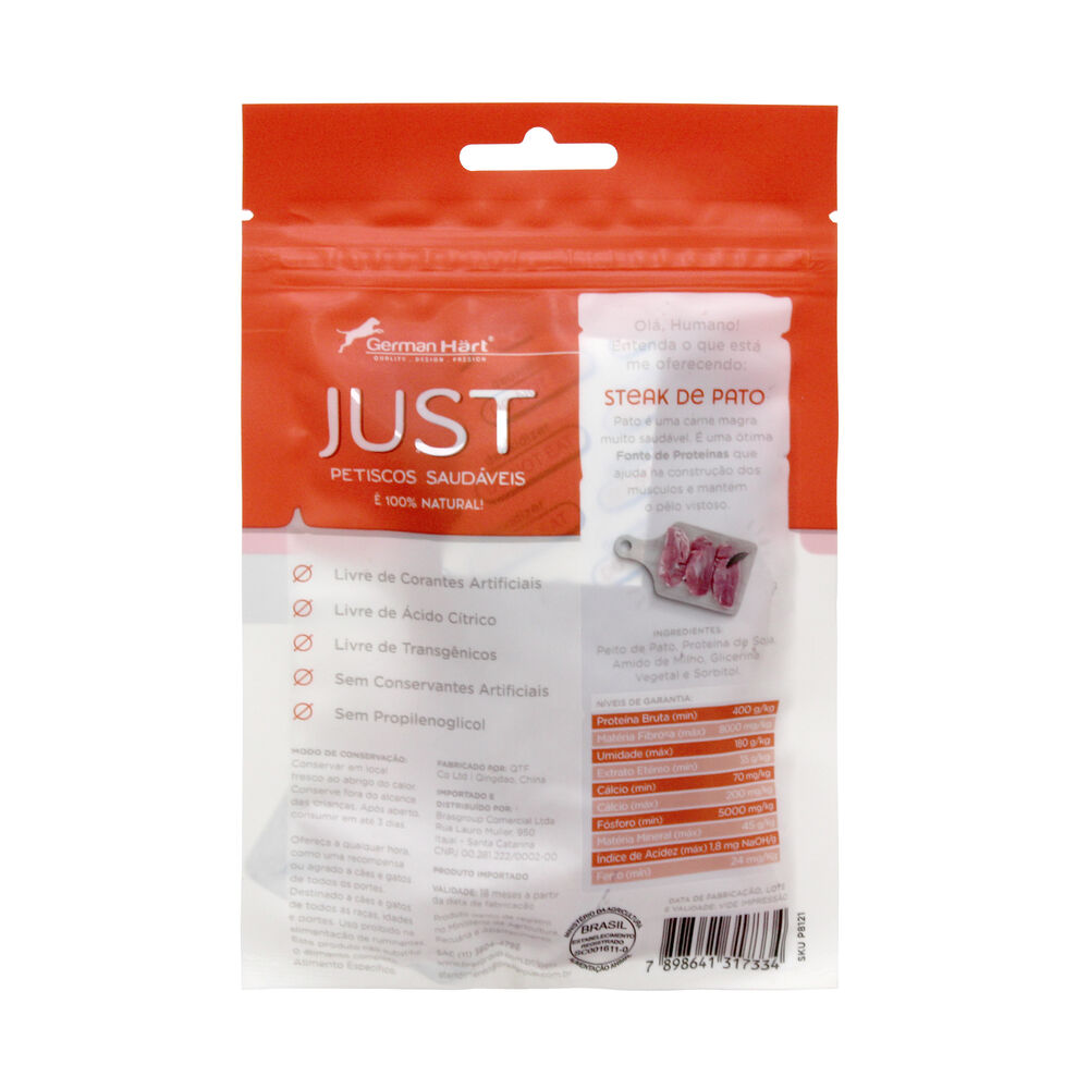 Petisco Just - Steak de Pato 55g - Para Cães e Gatos