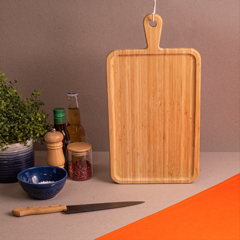 Tábua de Corte de Bambu 49Cm Bbq Grill - Natural