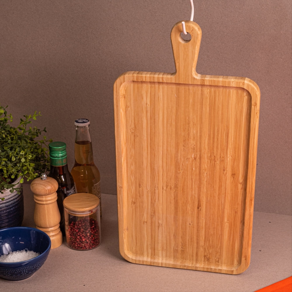 Tábua de Corte de Bambu 49Cm Bbq Grill - Natural