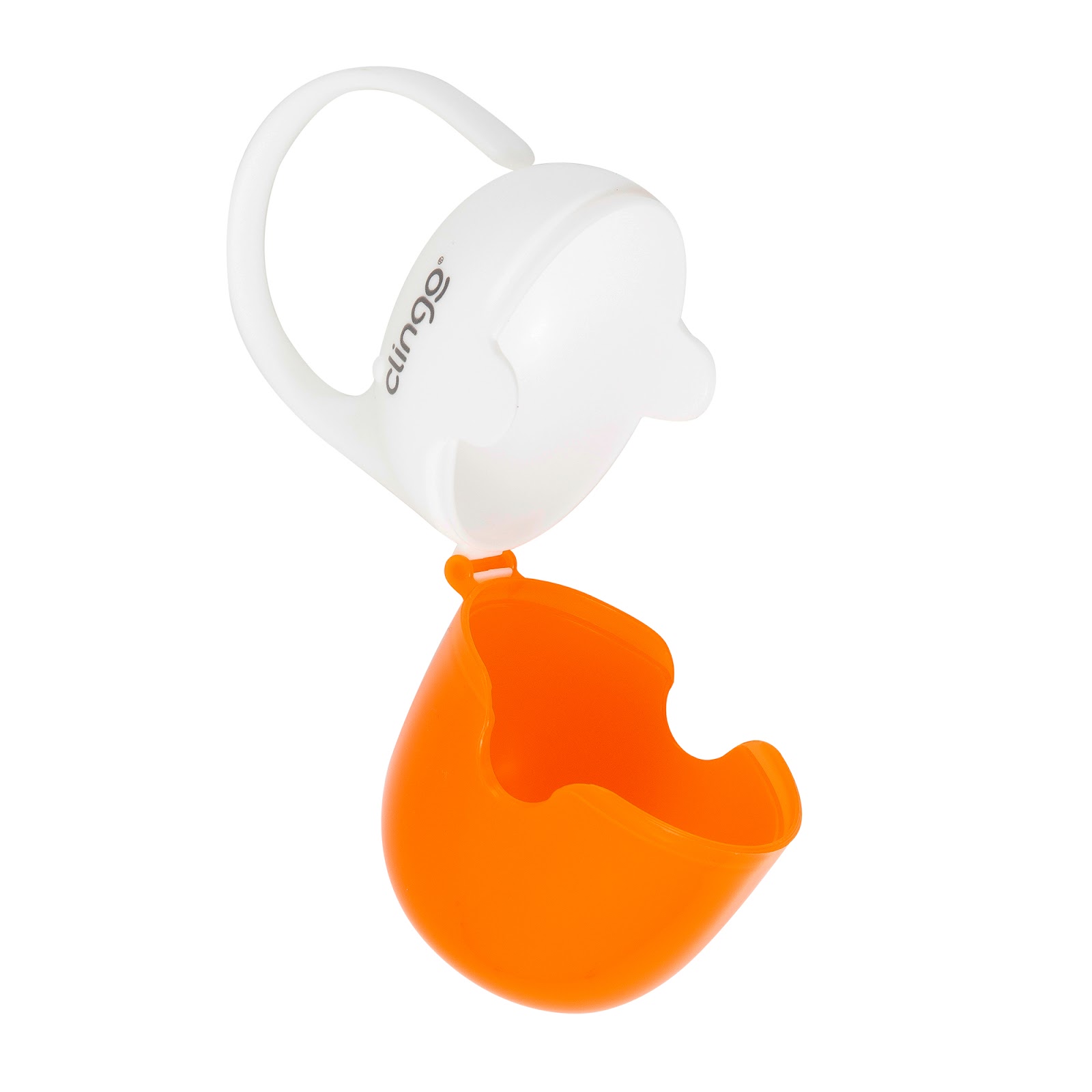 Porta Chupetas Baleia Laranja para 3 Unidades BPA Free - Clingo