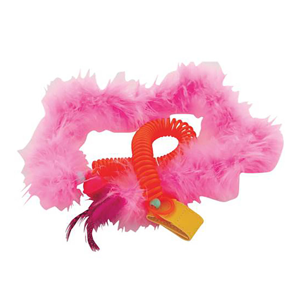 Brinquedo Gato Interativo Featherlite Springy JW com Penas Coloridas e Catnip