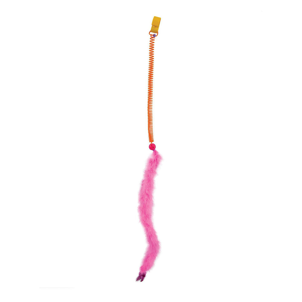Brinquedo Gato Interativo Featherlite Springy JW com Penas Coloridas e Catnip