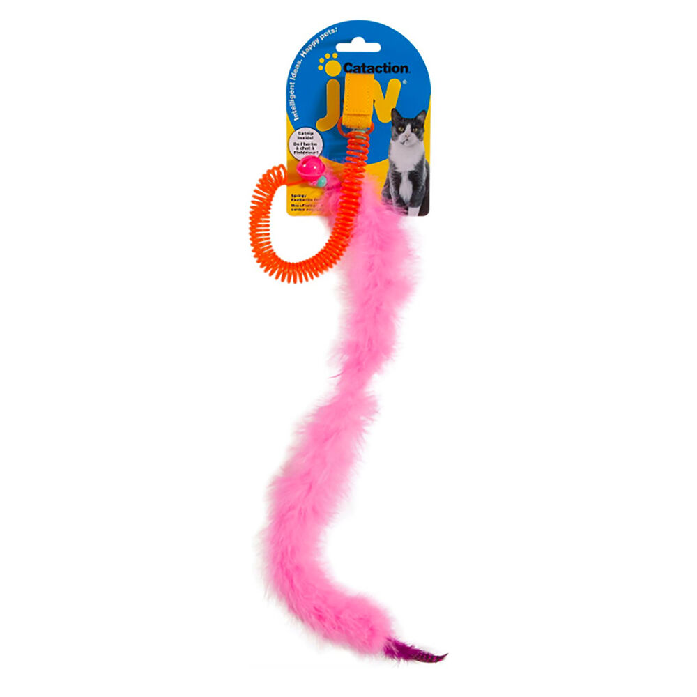 Brinquedo Gato Interativo Featherlite Springy JW com Penas Coloridas e Catnip