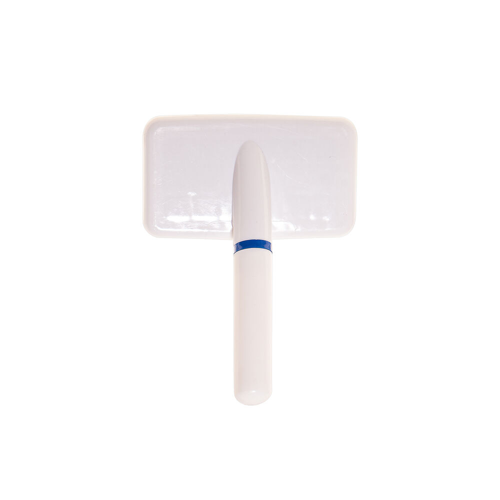 Rasqueadeira Branca P para Cães e Gatos Dentes de Aço e Cabo Ergonômico