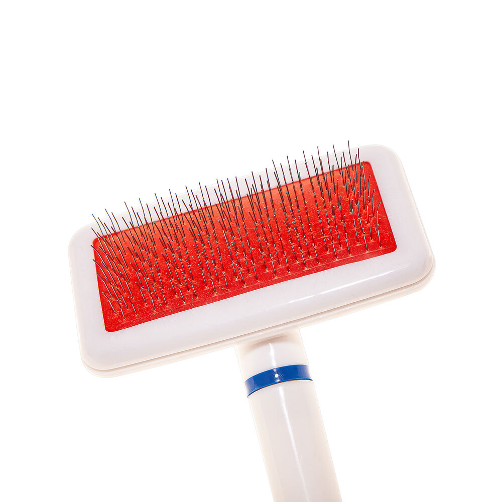 Rasqueadeira Branca P para Cães e Gatos Dentes de Aço e Cabo Ergonômico