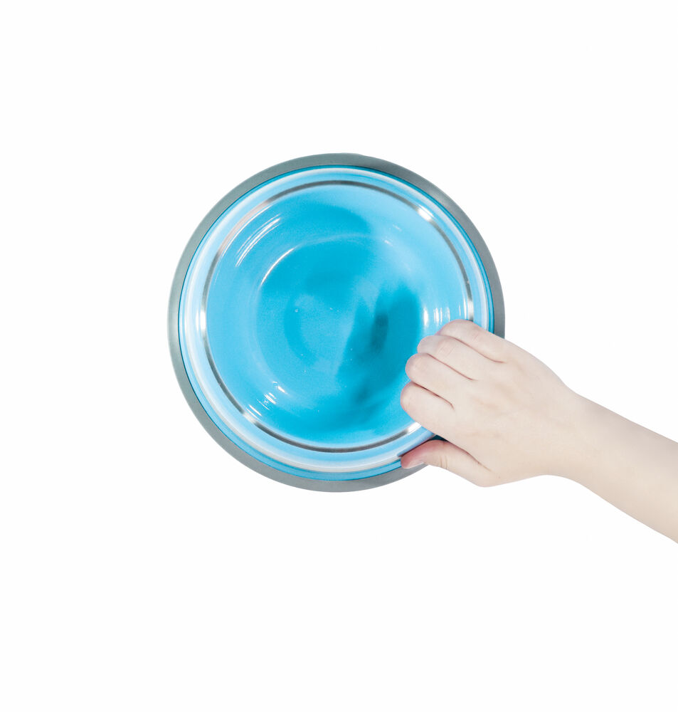 Comedouro Inox Prestige Azul 850ml Antiderrapante para Pets