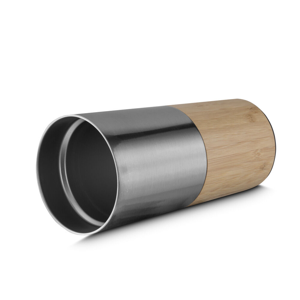 Copo Térmico Bambu em Aço Inox Parede Dupla 550ml Prata