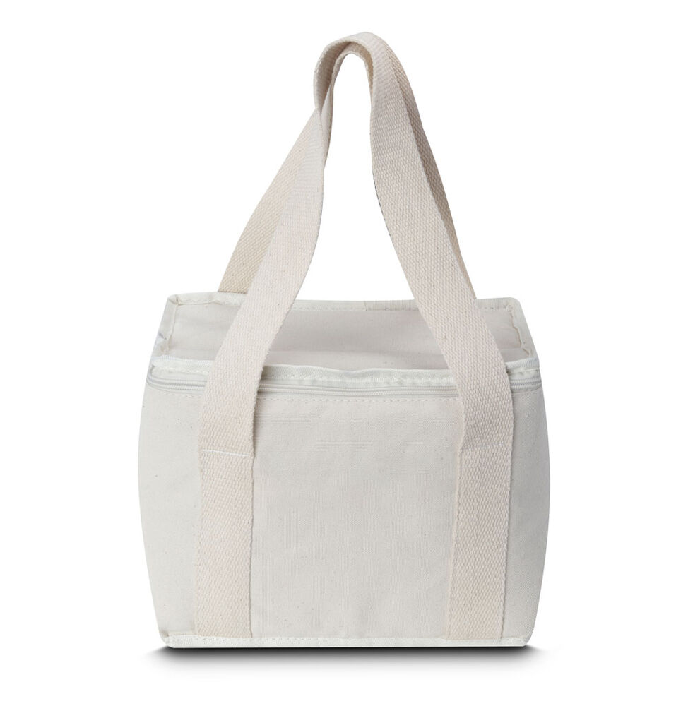 Bolsa Térmica em Algodão Branca com Bolso Frontal