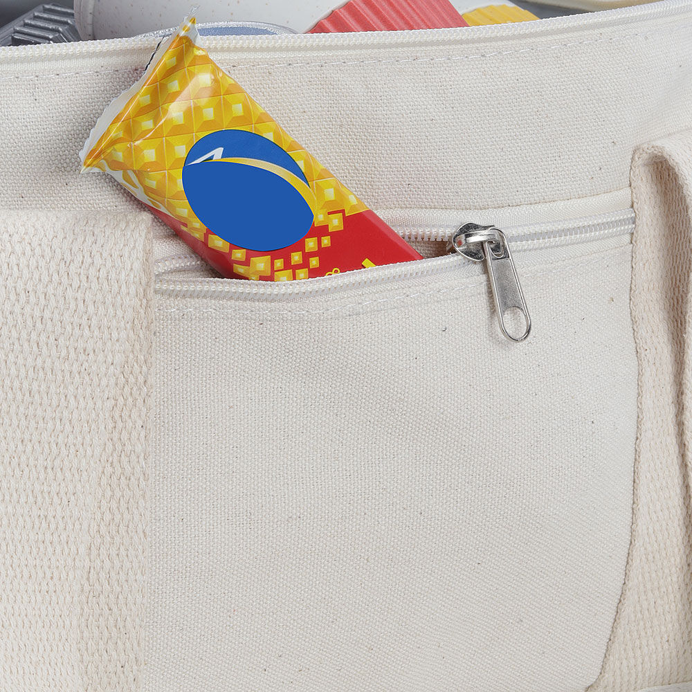 Bolsa Térmica em Algodão Branca com Bolso Frontal