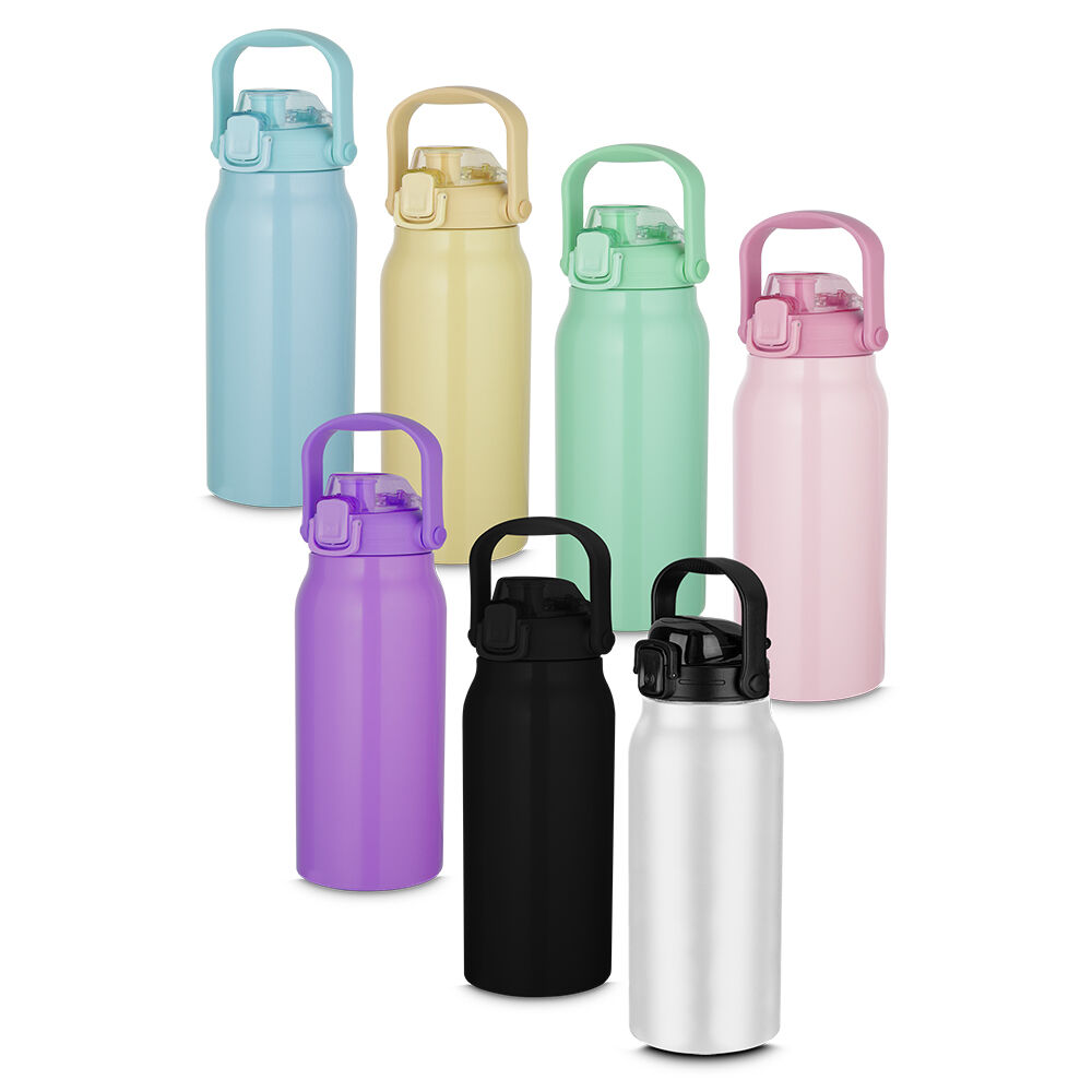 Garrafa Litrão com Alça e Bico 1,5L em Aço Inox Amarela