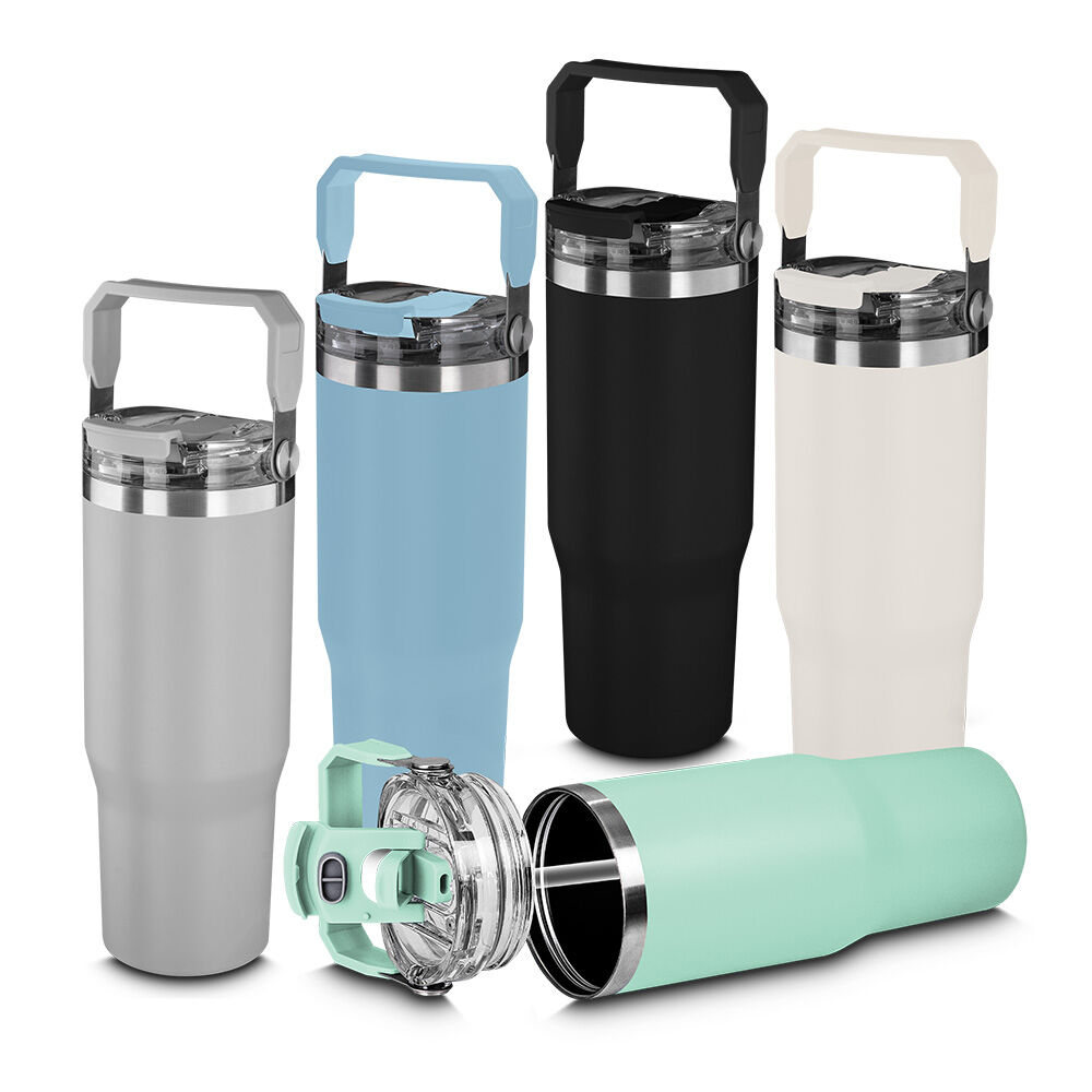 Garrafa Copo Térmico Parede Dupla em Aço Inox Cinza 950ml