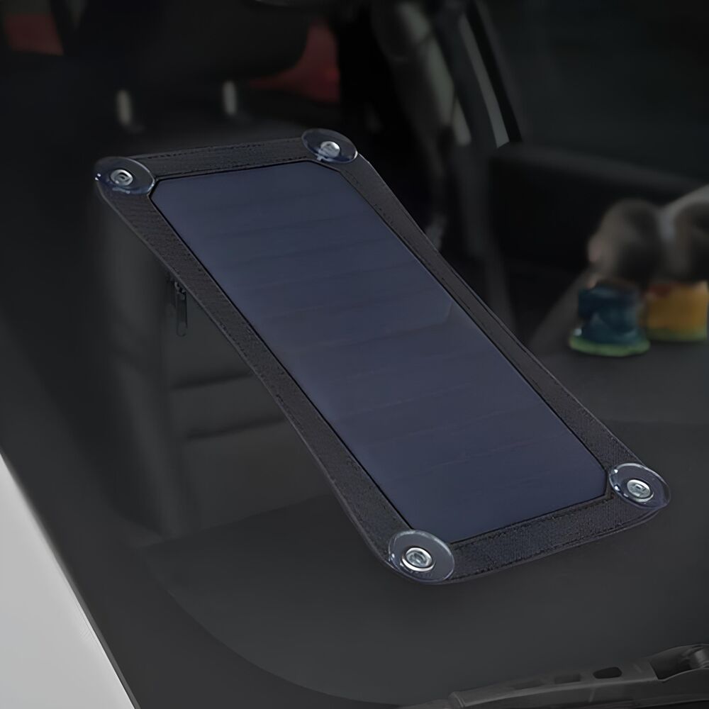 Kit Placa Solar Portátil 6,5W com Saída USB para Viagens