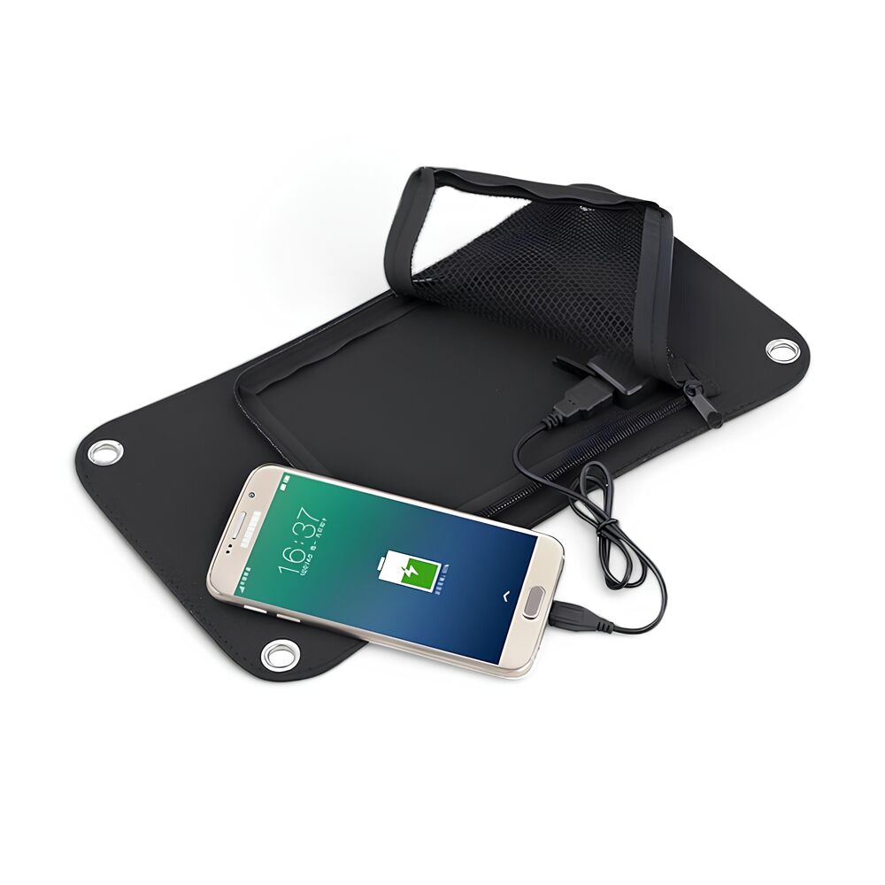 Kit Placa Solar Portátil 6,5W com Saída USB para Viagens