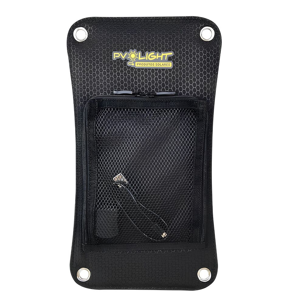 Kit Placa Solar Portátil 6,5W com Saída USB para Viagens