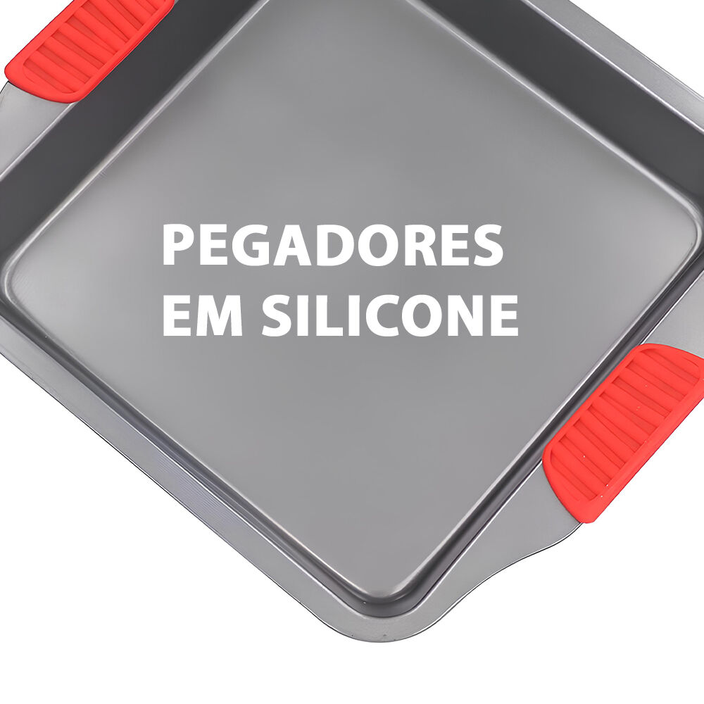 Forma Assadeira Antiaderente Quadrada 28x25cm Forneável