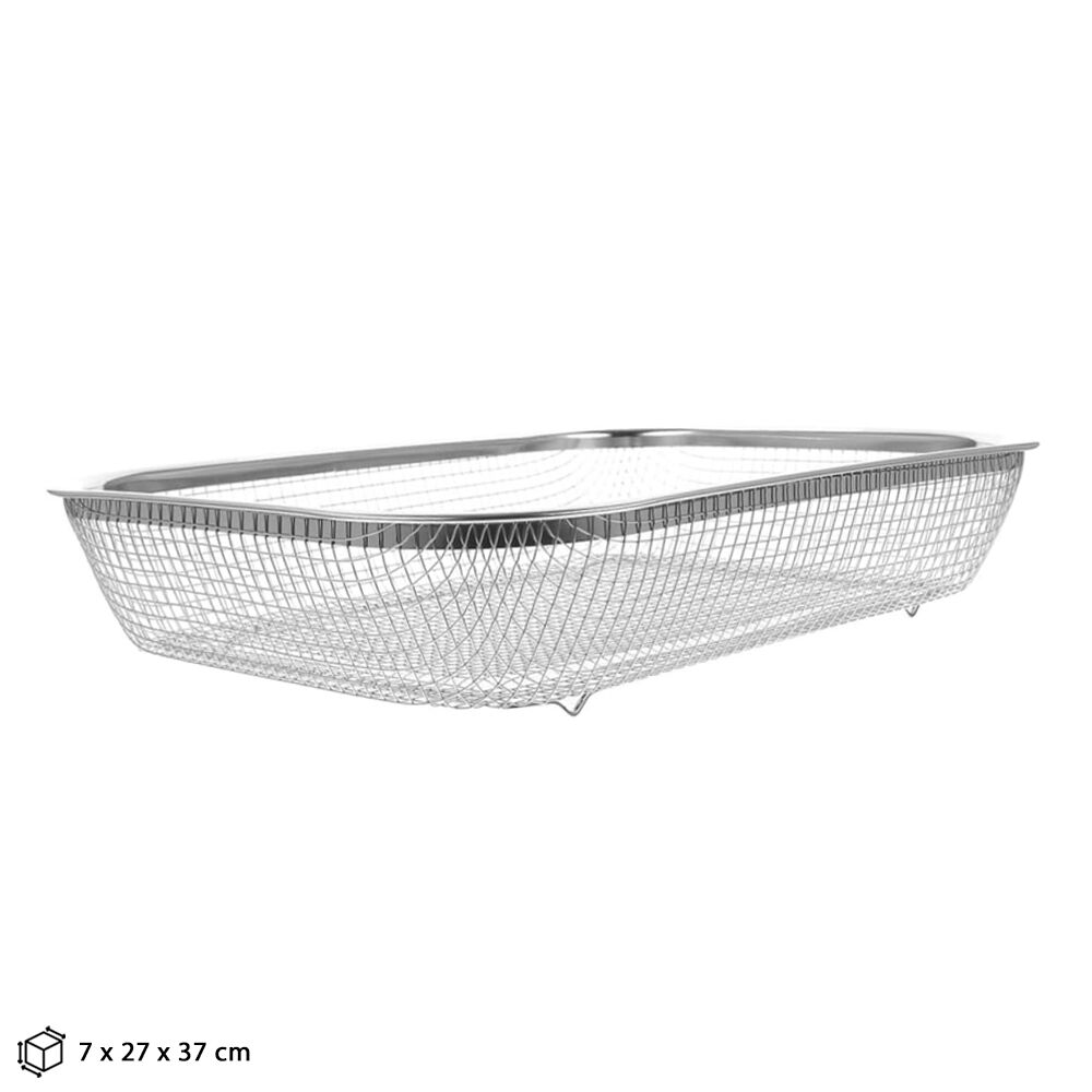 Cesto Telado Multiuso em Inox 27x37cm Fruteira de Mesa