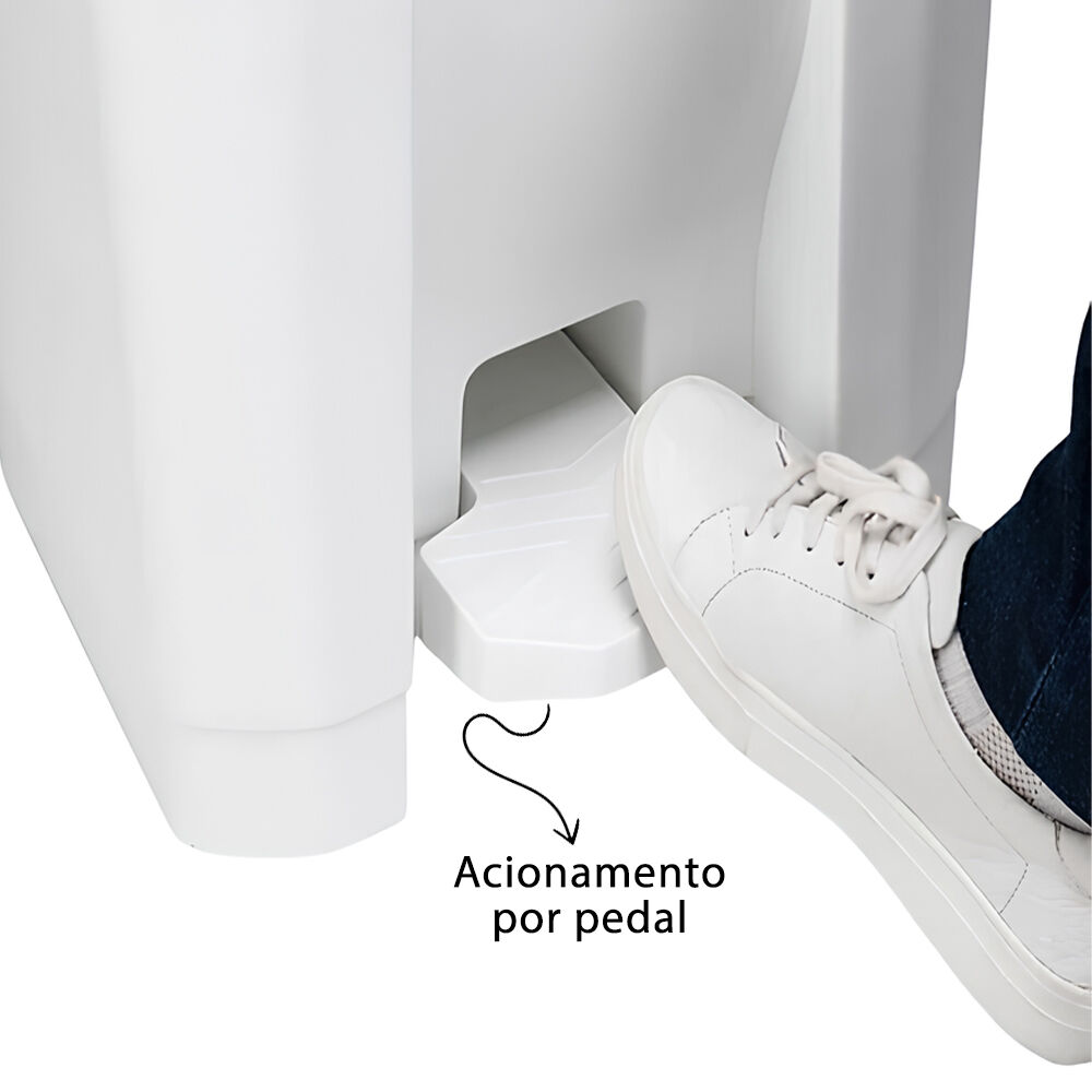 Lixeira em Plástico Resistente 100 Litros com Pedal - Branca