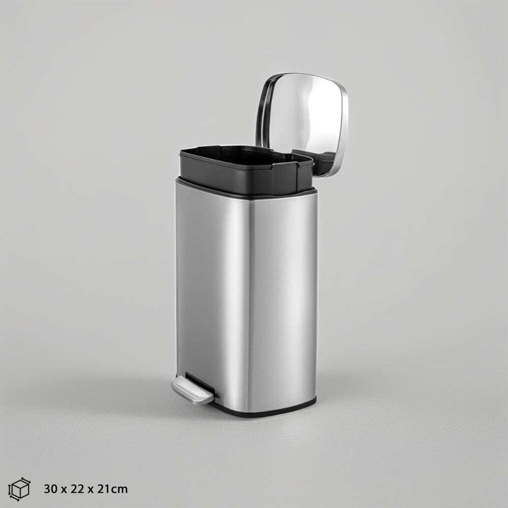 Lixeira de Pedal 5L em Inox com Balde Interno Removível