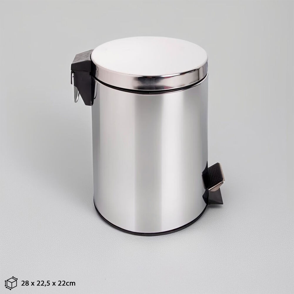 Lixeira de Chão Inox 5L com Pedal Compacta
