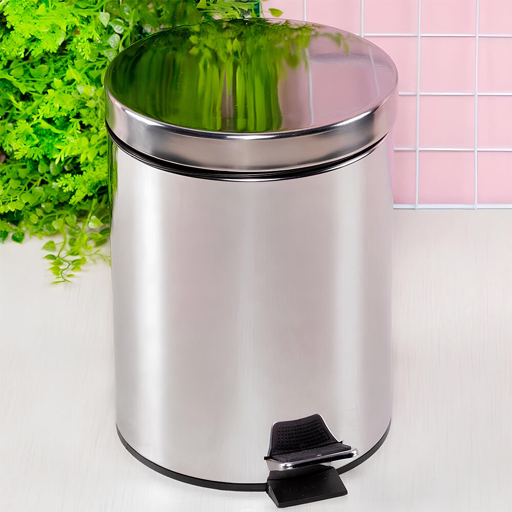 Lixeira de Chão Inox 5L com Pedal Compacta