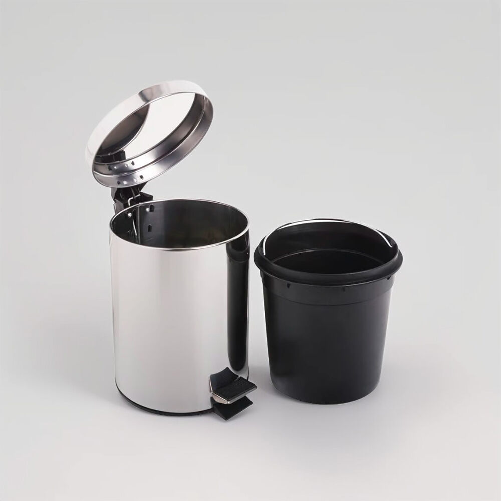 Lixeira de Chão Inox 5L com Pedal Compacta