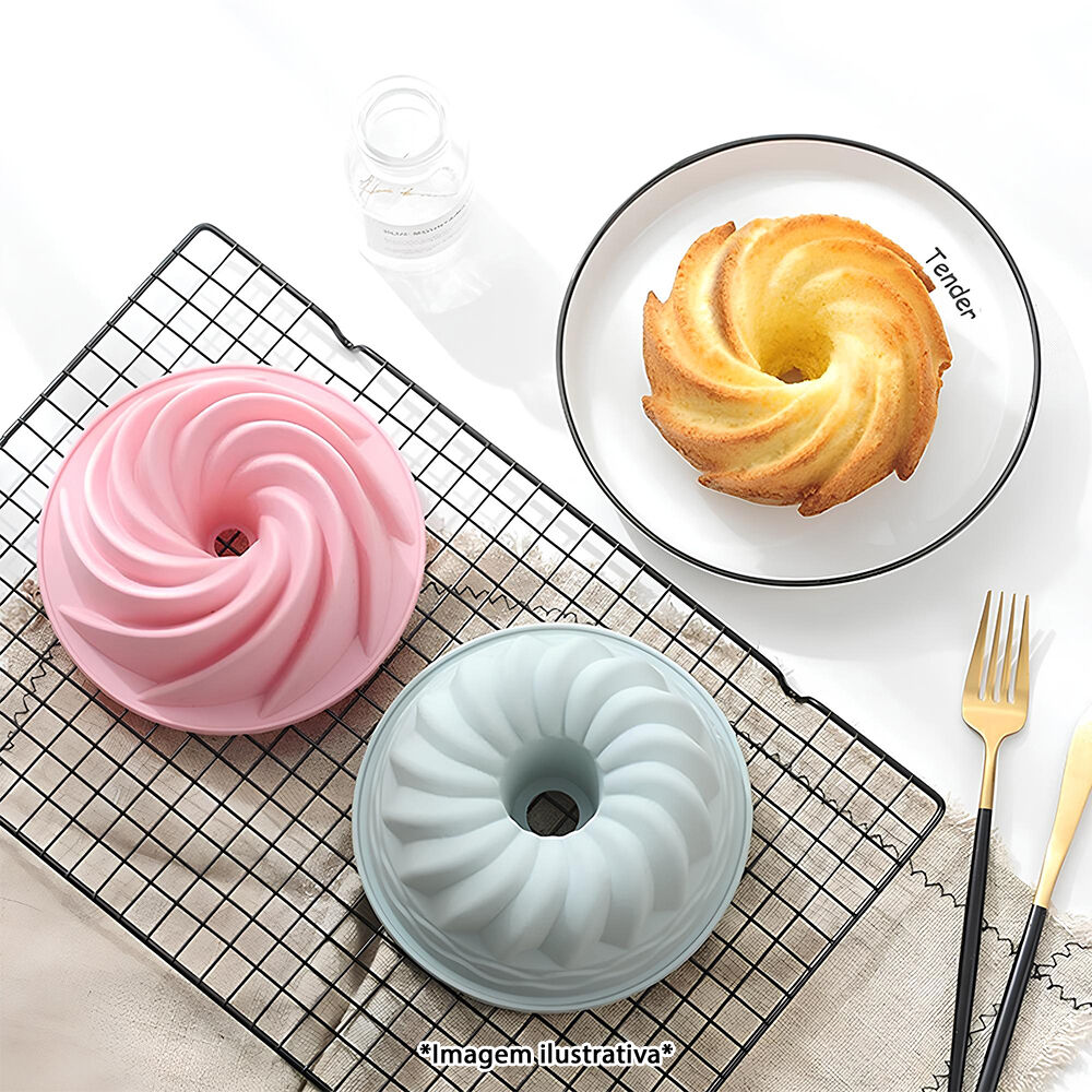 Forma para Bolo de Silicone Redonda 23cm em Espiral