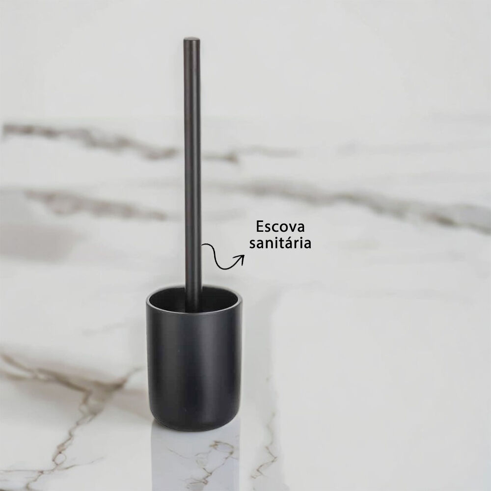 Kit Banheiro Dispenser Sabonete Porta Escovas Bandeja Escova Sanitária
