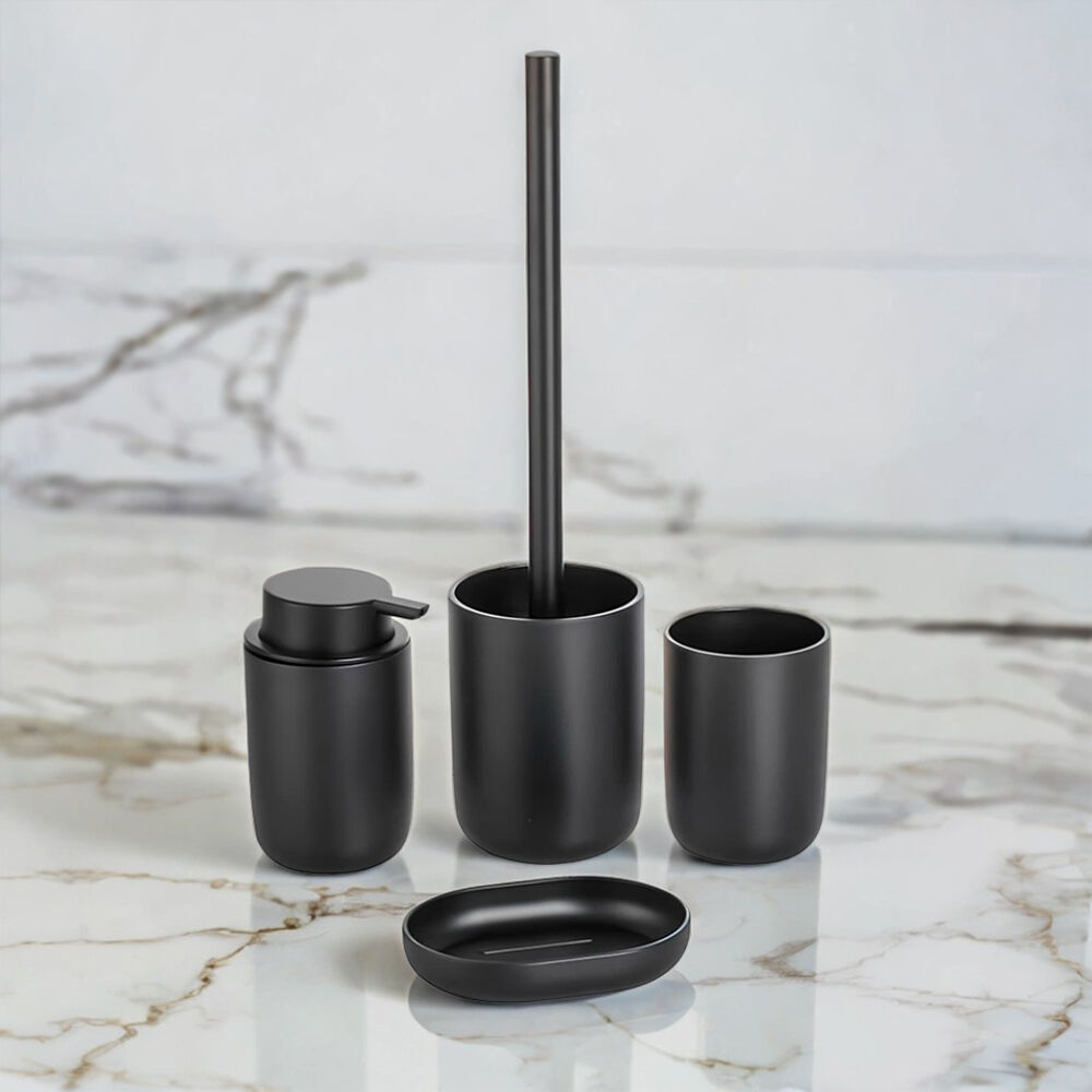 Kit Banheiro Dispenser Sabonete Porta Escovas Bandeja Escova Sanitária