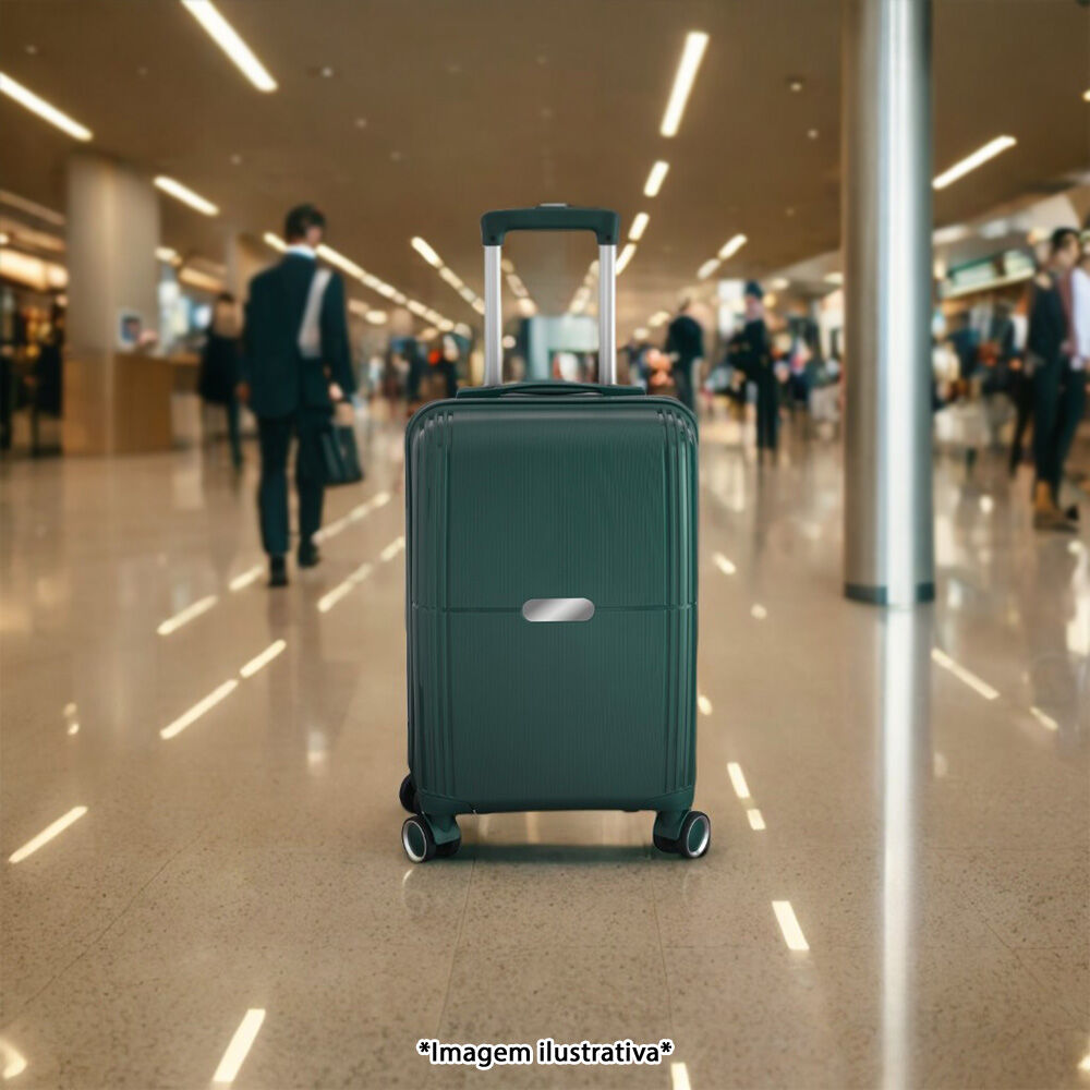 Mala de Bordo Executiva Compacta 34L Cadeado com Segredo para Viagem Preta